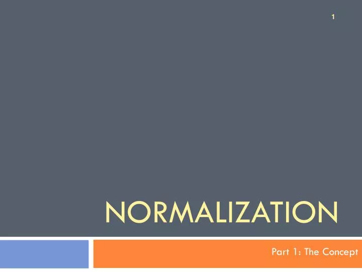 normalization