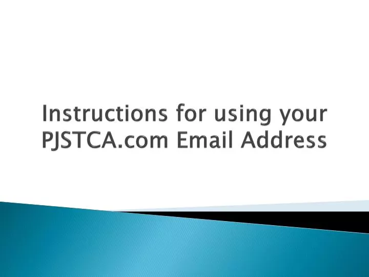 instructions for using your pjstca com email address