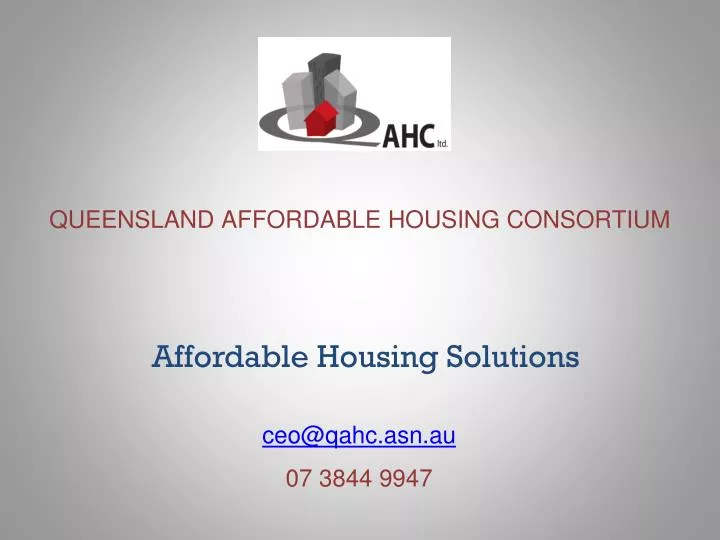 queensland affordable housing consortium