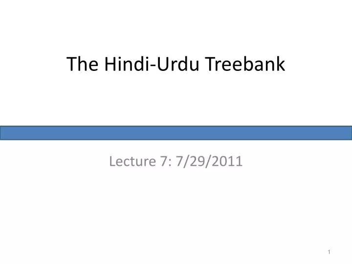 the hindi urdu treebank