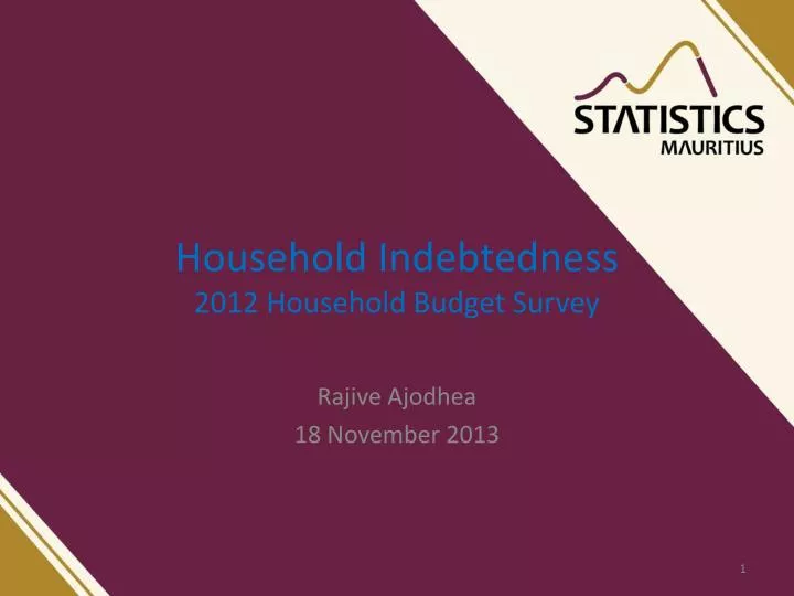 household indebtedness 2012 household budget survey