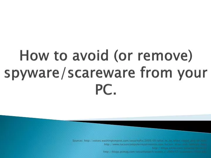 how to avoid or remove spyware scareware from your pc