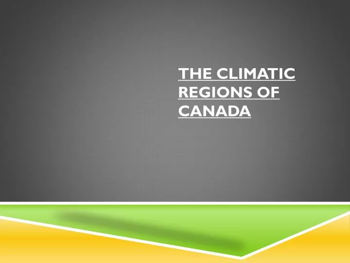 the climatic regions of canada