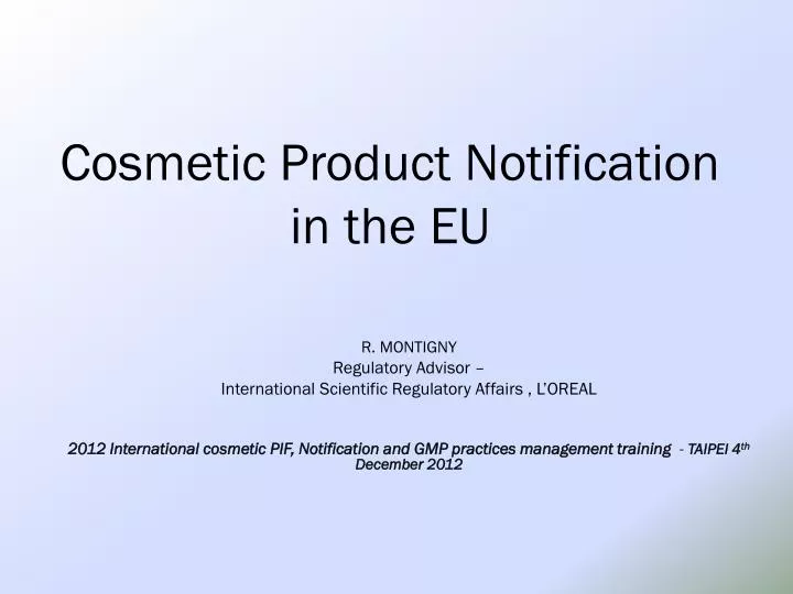cosmetic p roduct notification in the eu