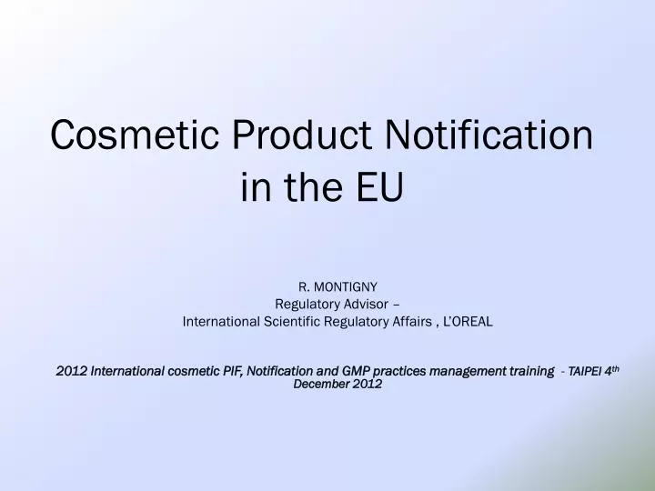 CPNP – Cosmetic Products Notification Portal