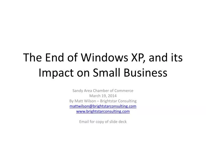 the end of windows xp and its impact on small business