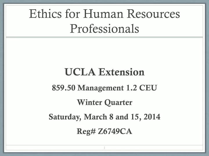 ethics for human resources professionals