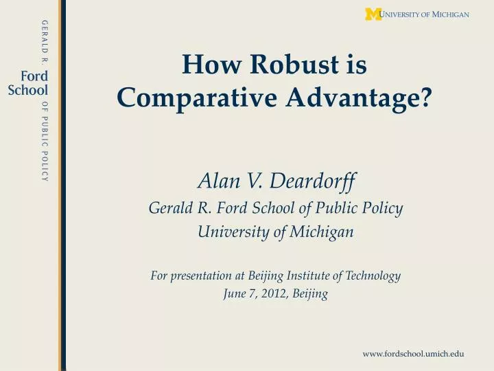 how robust is comparative advantage
