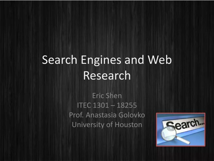 search engines and web research