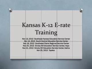 Kansas K-12 E-rate Training