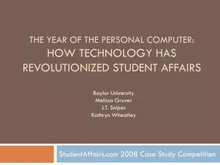 The Year of the Personal Computer: How Technology has Revolutionized Student Affairs