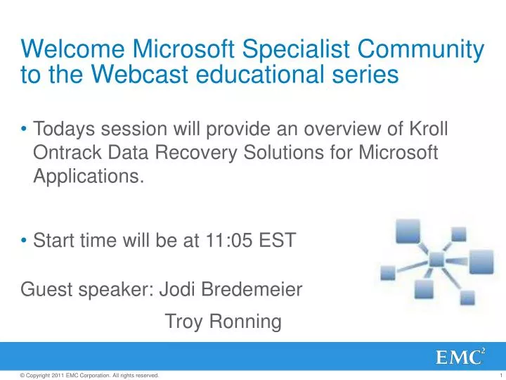 welcome microsoft specialist community to the webcast educational series