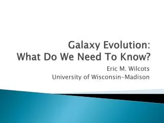 Galaxy Evolution: What Do We Need To Know?