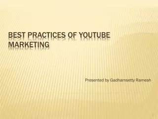 Best Practices of YouTube Marketing