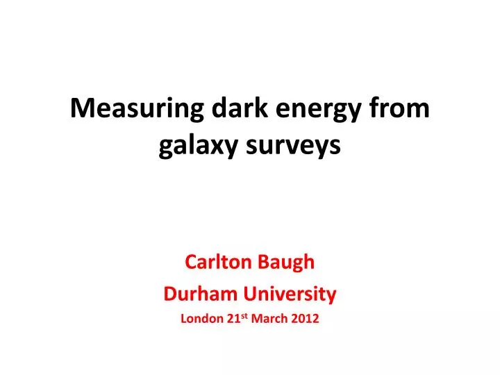 measuring dark energy from galaxy surveys