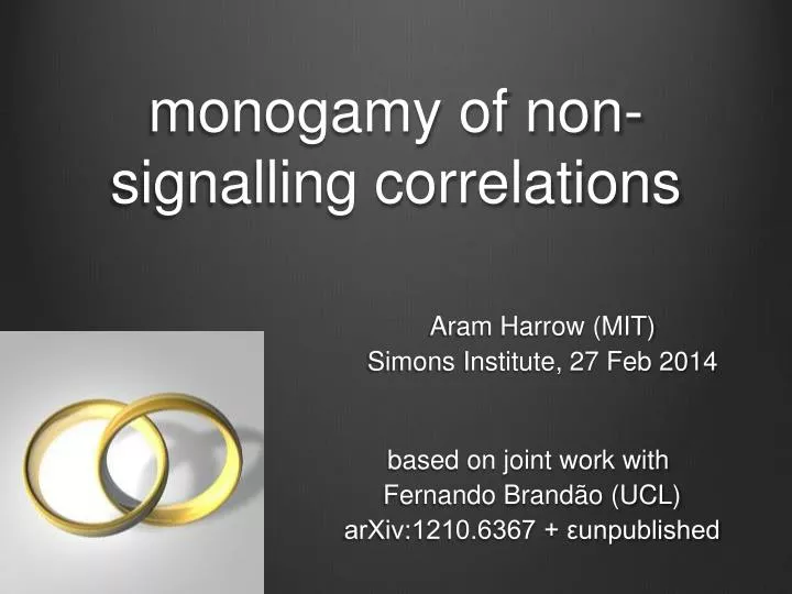 monogamy of non signalling correlations