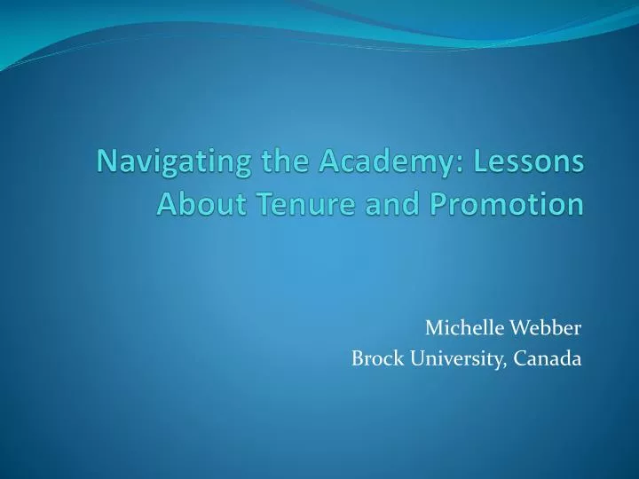 navigating the academy lessons about tenure and promotion