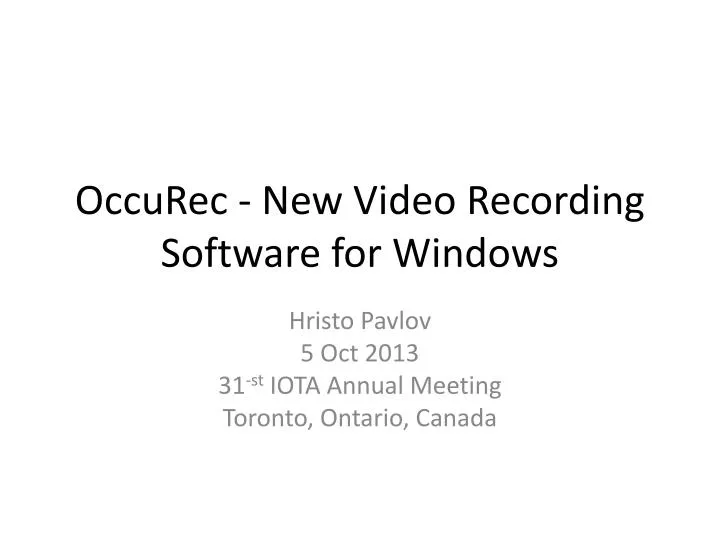 occurec new video recording software for windows