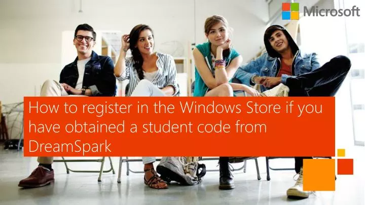 how to register in the windows store if you have obtained a student code from dreamspark
