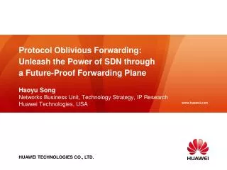 Protocol Oblivious Forwarding: Unleash the Power of SDN through a Future-Proof Forwarding Plane