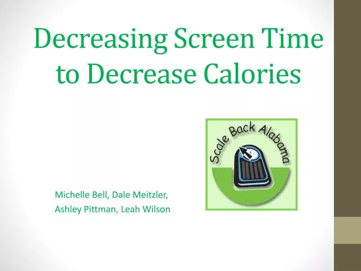 decreasing screen time to decrease calories