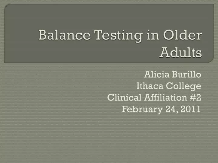 balance testing in older adults