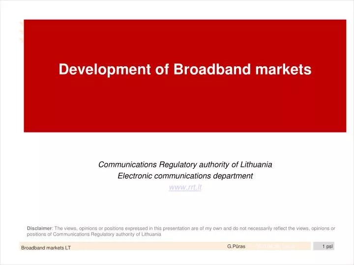 development of broadband markets
