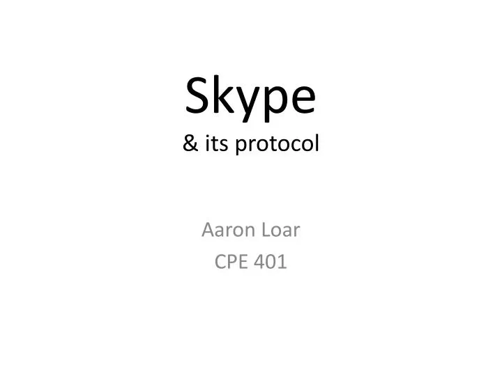 skype its protocol