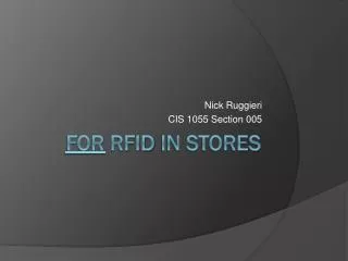 For rfid in stores