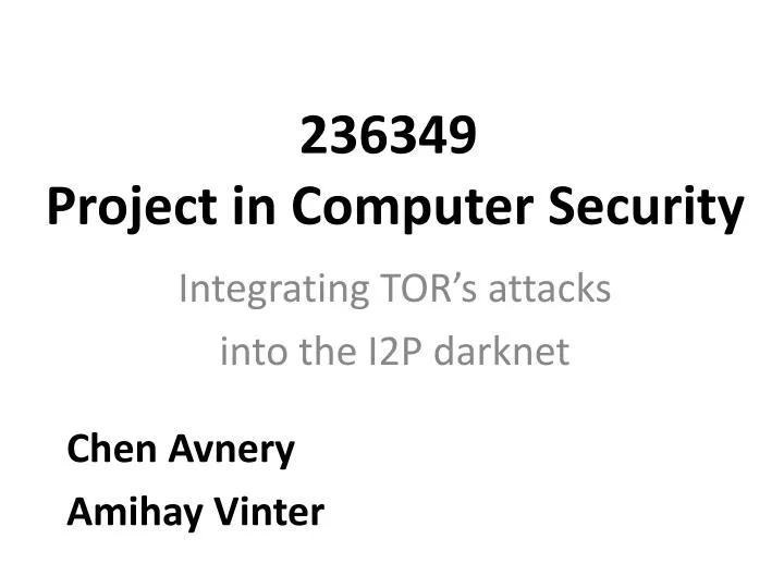 236349 project in computer security