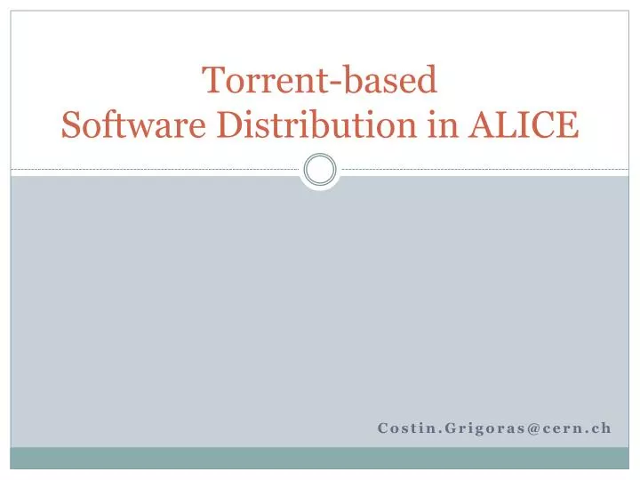 torrent based software distribution in alice