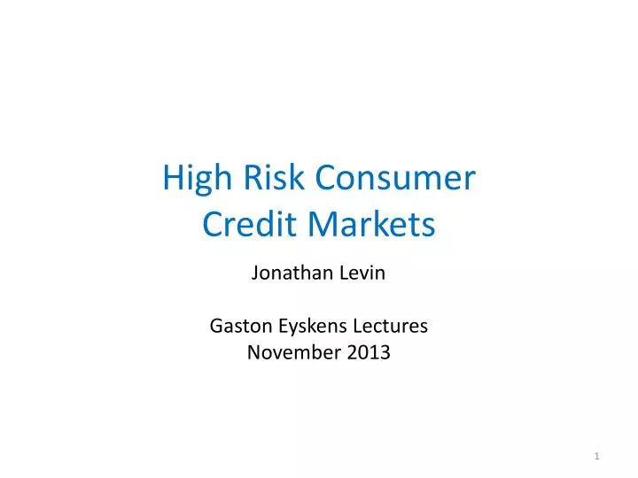 high risk consumer credit markets