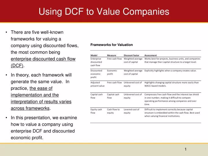 using dcf to value companies