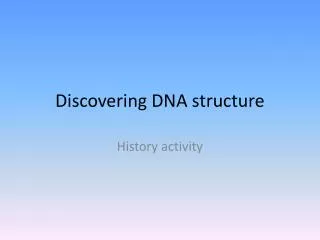 Discovering DNA structure