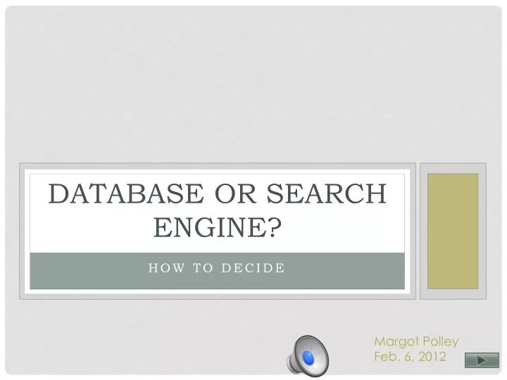 database or search engine