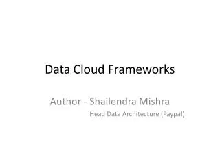 Data Cloud Frameworks