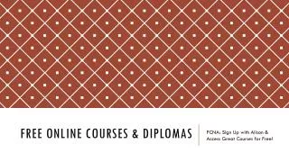 Free online courses &amp; diplomas