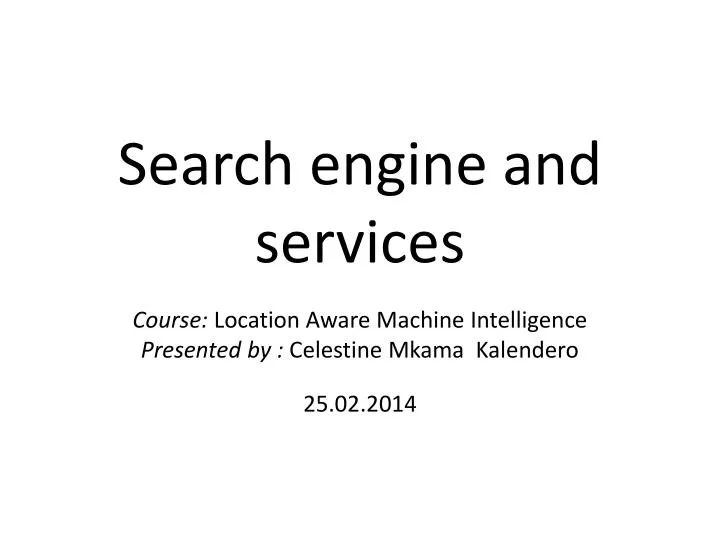 search engine and services