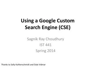 Using a Google Custom Search Engine (CSE)