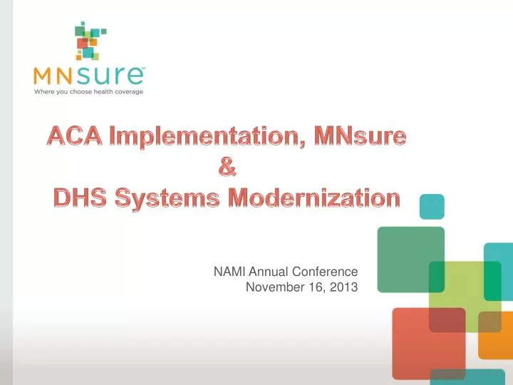 aca implementation mnsure dhs systems modernization