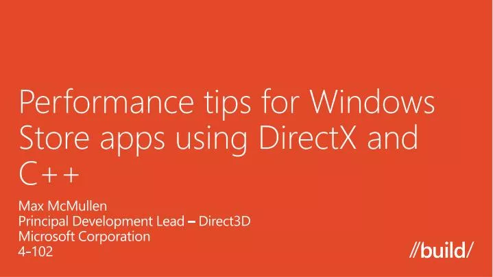 performance tips for windows store apps using directx and c