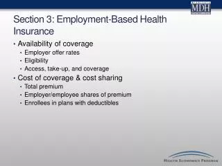 Section 3: Employment-Based Health Insurance