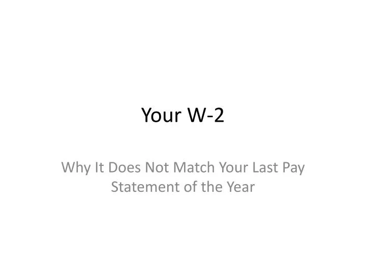 your w 2