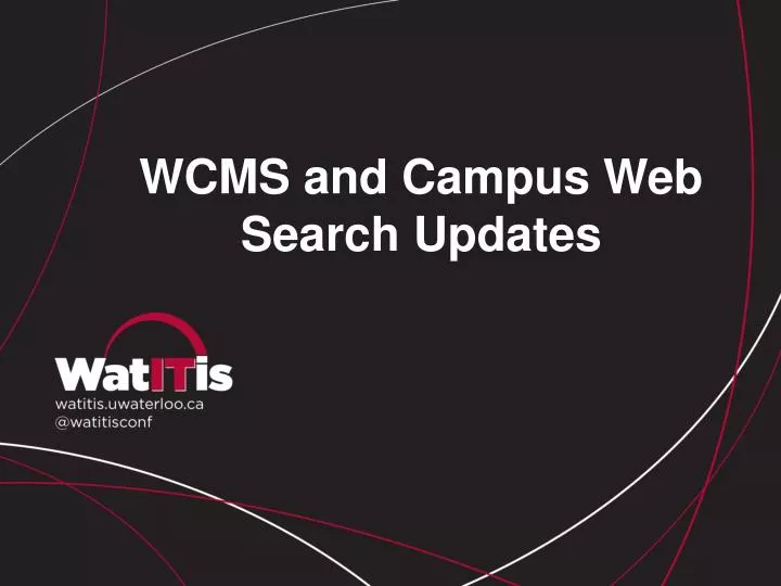 wcms and campus web search updates