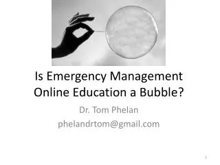 Is Emergency Management Online Education a Bubble?