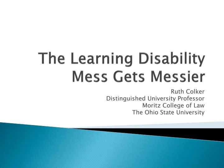 the learning disability mess gets messier