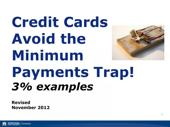 credit cards avoid the minimum payments trap 3 examples