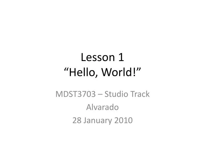 lesson 1 hello world