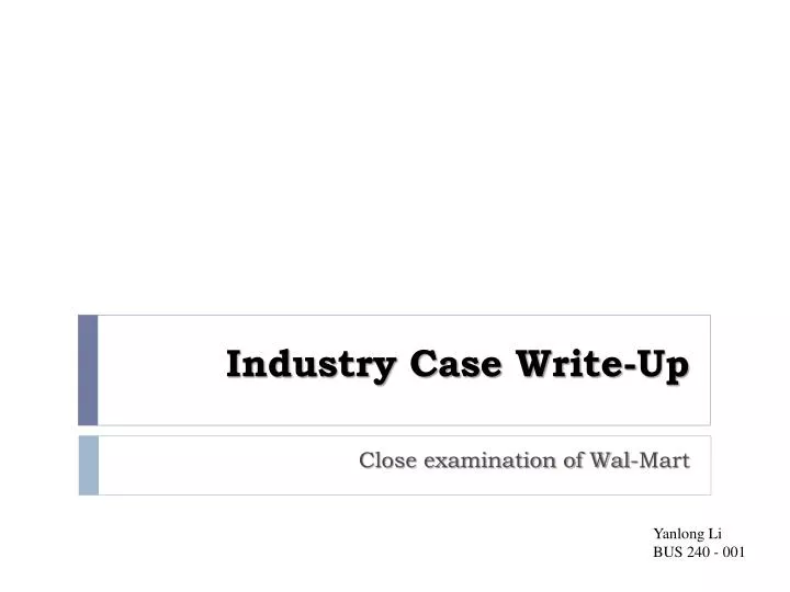 industry case write up