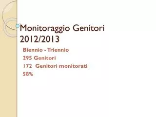 monitoraggio genitori 2012 2013